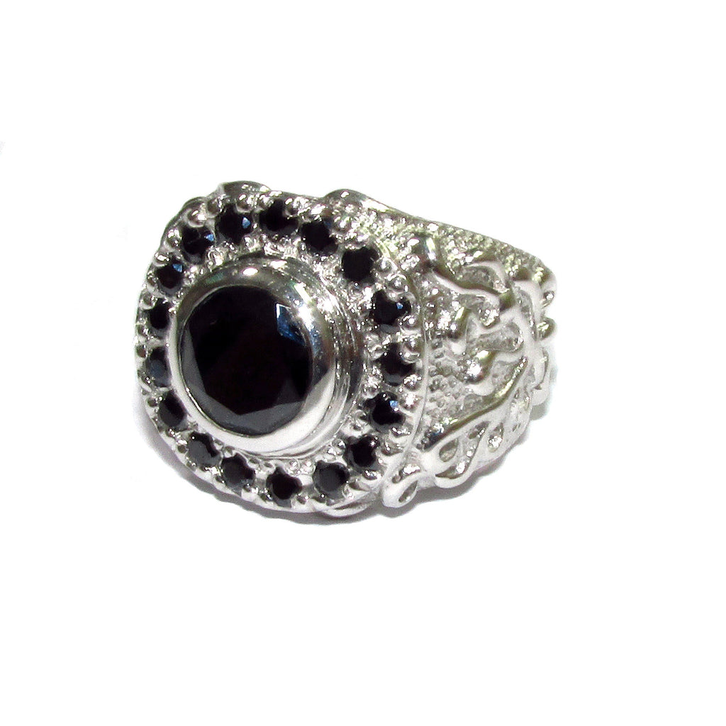 Black onyx man ring 925 sterling silver size 9 1/2, Handmade ring, single copy, sterling silver, natural onyx, man ring, black gemstone