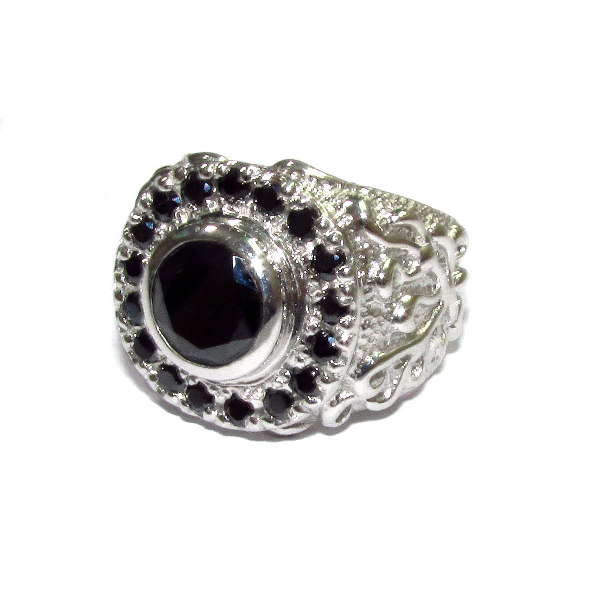 Black onyx man ring 925 sterling silver size 9 1/2, Handmade ring, single copy, sterling silver, natural onyx, man ring, black gemstone