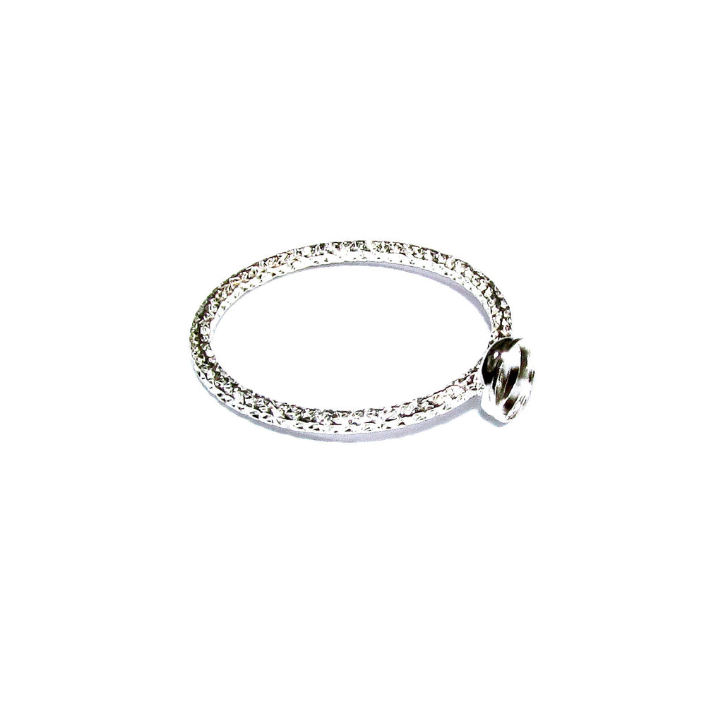 925 sterling silver blank ring with bezel cup 4 mm size 4, 5, 6, 7, 8, 9, 10, 11, bezel cup, base ring, Jewelry making, Setting - 1 piece
