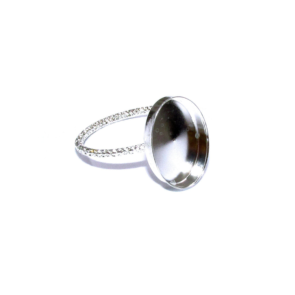 925 Sterling silver blank ring with bezel cup 10x14 mm size 4 - 11, Jewelry making, bezel cup, base ring, Mounting - 1 piece