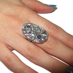 Natural Amethysts ring 925 sterling silver size 6, Handmade ring, single copy, Natural Amethysts, silver ring, Statement ring, Amethyst ring