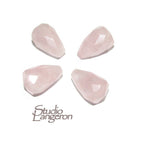Natural Rose quartz Teardrop faceted Beads size 14x9 mm, Rose quartz beads, Half Drilled Beads, Jewelry making - 1 piece