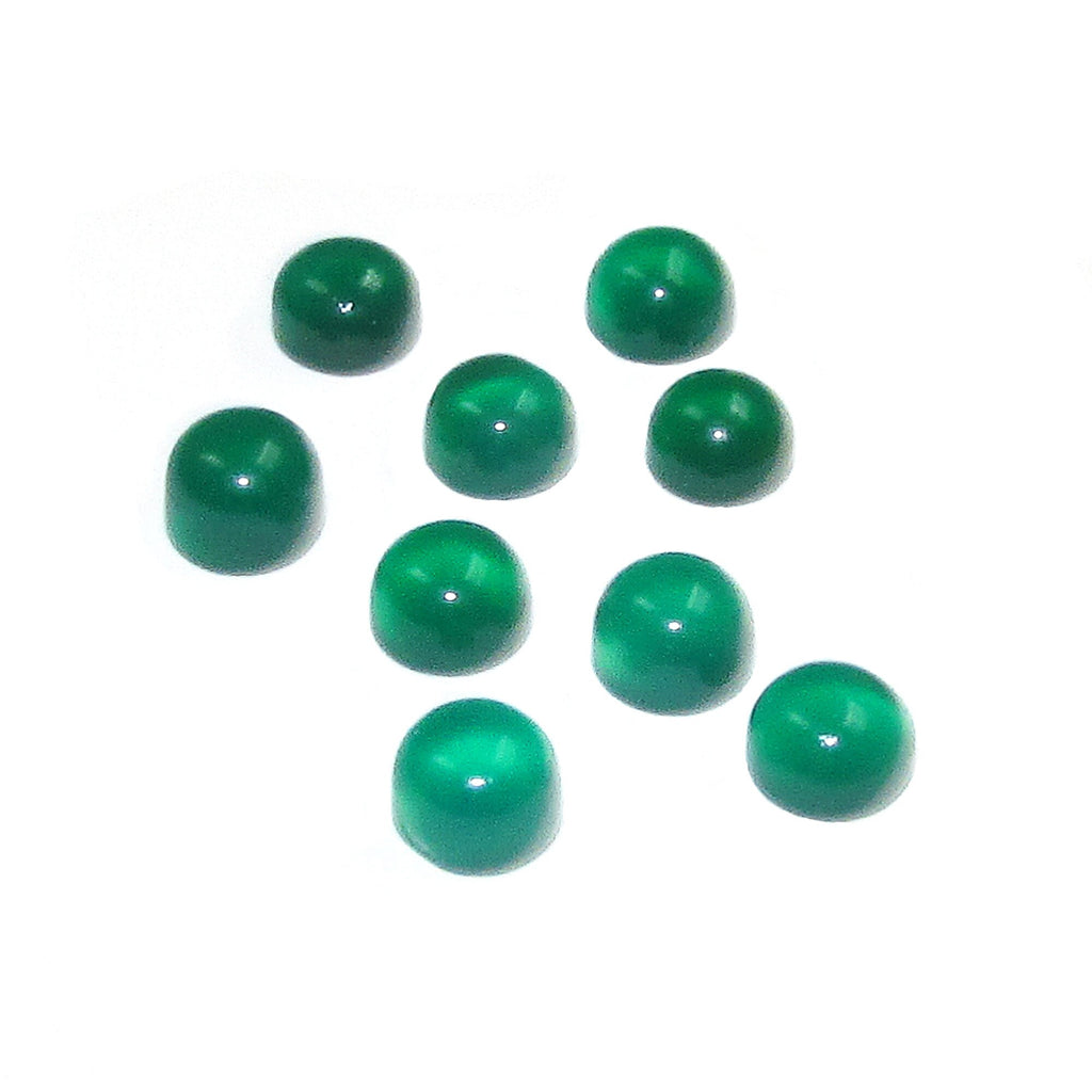 4 mm Green Chalcedony Cabochon, Natural Gemstone, Calibrated Size, Green Chalcedony, Gemstone Round, cabochon, Jewelry making - 1 piece