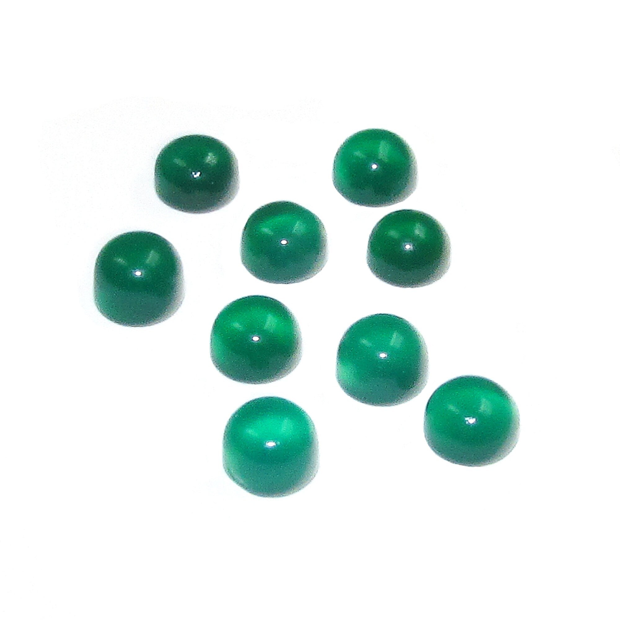4 mm Green Chalcedony Cabochon, Natural Gemstone, Calibrated Size, Green Chalcedony, Gemstone Round, cabochon, Jewelry making - 1 piece