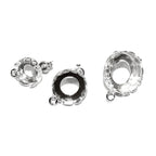 925 Sterling Silver Blank earrings size 8, 10, 12 mm with closed ring, Bezel cup, Base earrings, Jewelry making, Setting - 1 pair (2 pieces)