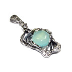 Aqua chalcedony blue pendant 925 sterling silver size 3.8x2.0 cm, single copy, Aqua chalcedony pendant, Handmade pendant, Blue, Gift