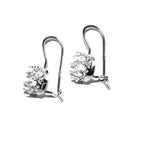 925 sterling silver blank earrings with bezel cup size 6 - 18mm, model 1023, Jewelry making, Setting, base earrings - 1 pair (2 pieсes)