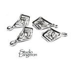 925 Sterling silver decorative Pendant Bails with loop, 925 sterling silver Bail, Jewelry making, Bail finding, bail for pendant - 1 piece