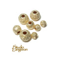 14K yellow gold filled stardust round beads size 3, 4, 5, 6, 8, 10, 12 mm, Beads, Stardust beads, Jewelry making, 14K Gold Filled - 1 piece