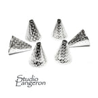 925 Sterling silver Bead Cones, Beading, Beading cone, Jewelry making, Sterling silver, Silver 925, End caps, Silver cone - 1 pair (2 piece)