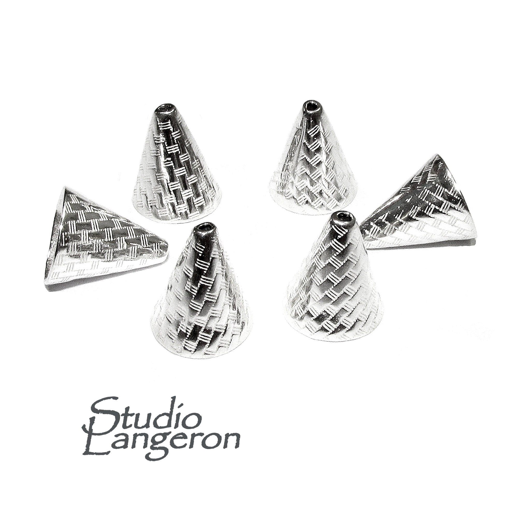 925 Sterling silver Bead Cones, Beading, Beading cone, Jewelry making, Sterling silver, Silver 925, End caps, Silver cone - 1 pair (2 piece)