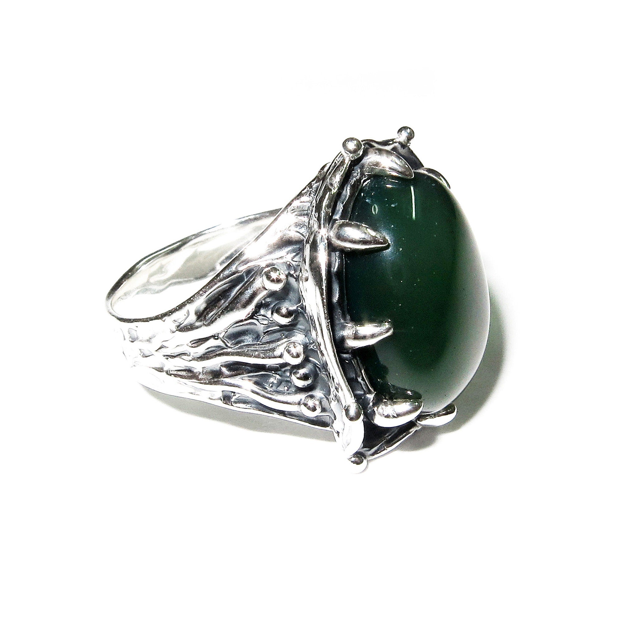 Natural Jade ring 925 sterling silver size 7, handmade ring, single copy, Natural Jade, silver ring, Jade gemstone, Statement ring