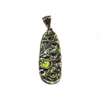 Peridot green pendant 925 sterling silver size 4.5x1.5 cm, 100% handmade, single copy, Natural Peridot, Handmade pendant, Green Gemstone