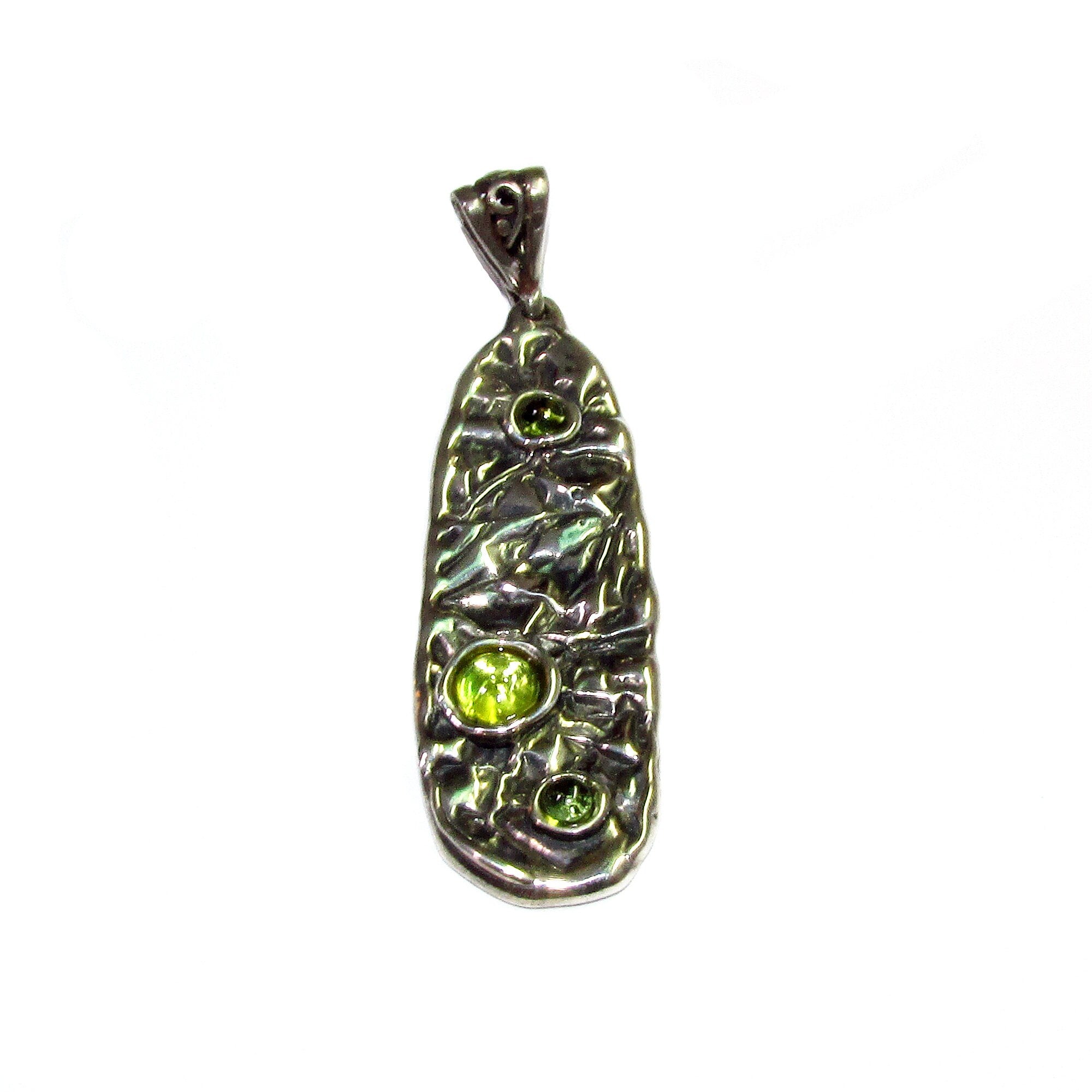 Peridot green pendant 925 sterling silver size 4.5x1.5 cm, 100% handmade, single copy, Natural Peridot, Handmade pendant, Green Gemstone