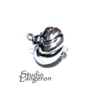 925 Sterling Silver Round Safety Clasp size 12 mm, Silver bead clasp, Jewelry making, 925 Sterling silver, Safety round clasp - 1 piece