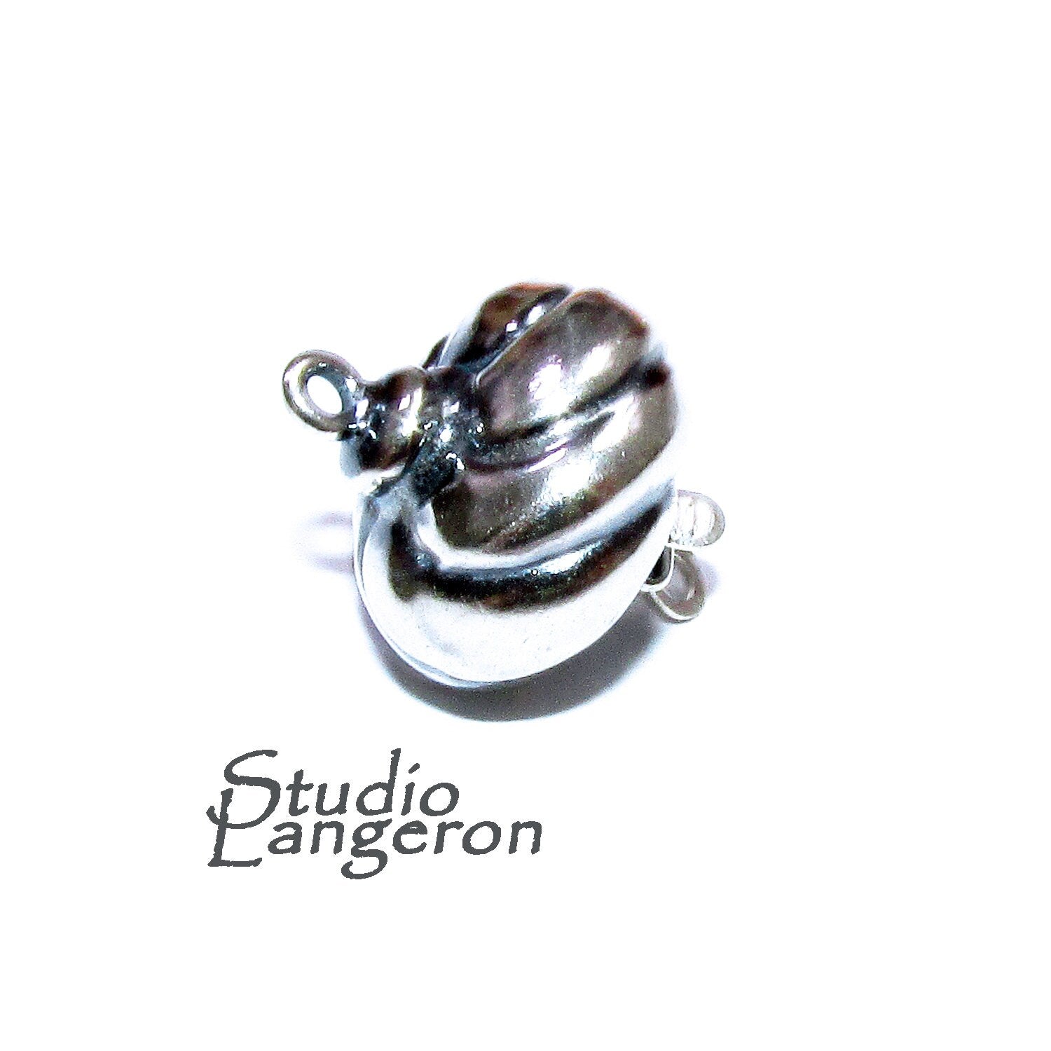 925 Sterling Silver Round Safety Clasp size 12 mm, Silver bead clasp, Jewelry making, 925 Sterling silver, Safety round clasp - 1 piece