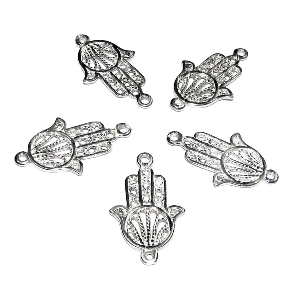 925 Sterling silver small hamsa connector size 1.8x1.0 cm, Hamsa link component, Jewelry making, Link Connector, Jewelry connector - 1 piece