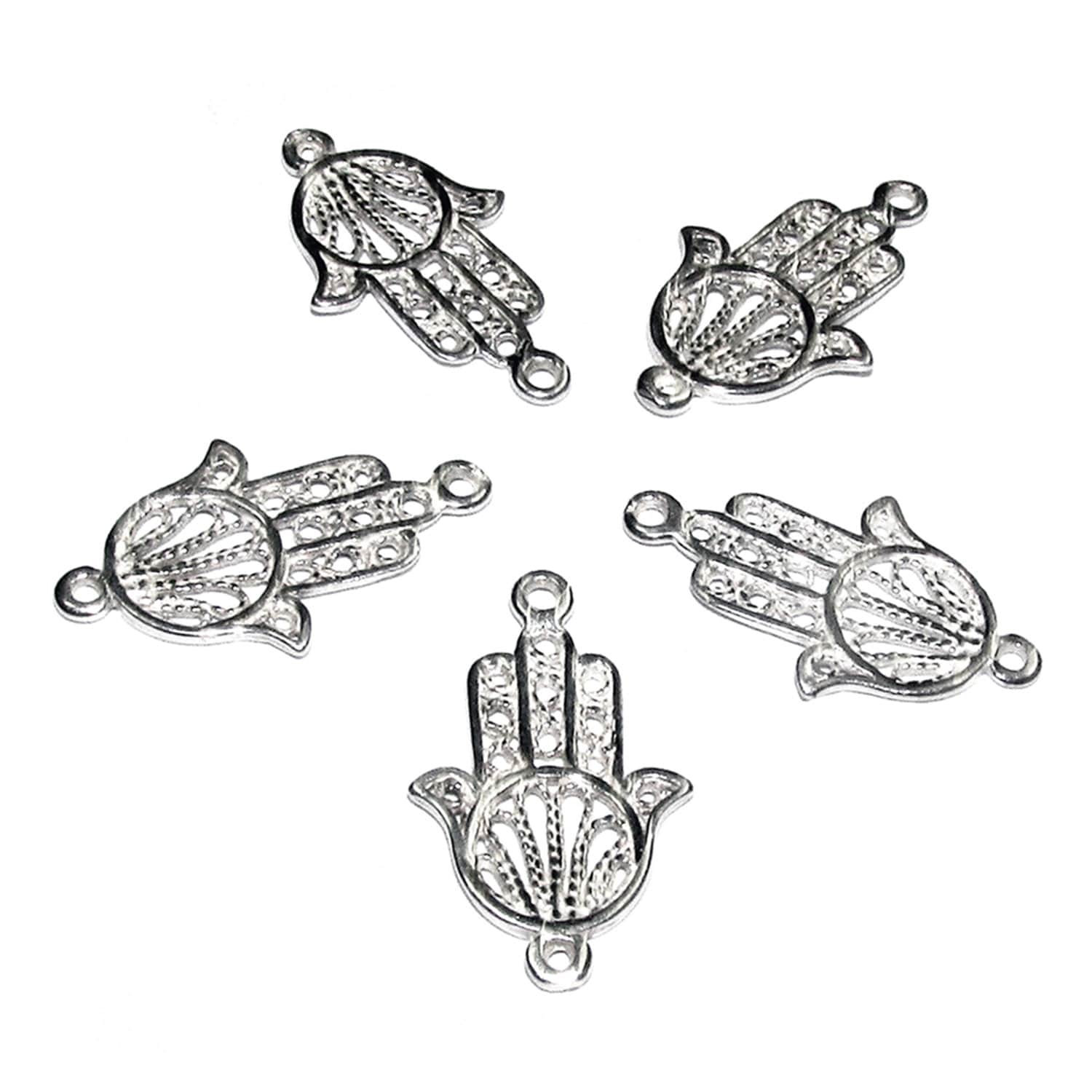 925 Sterling silver small hamsa connector size 1.8x1.0 cm, Hamsa link component, Jewelry making, Link Connector, Jewelry connector - 1 piece