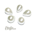 Natural Sea shell pearl Teardrop half drilled Beads size 12x10 mm, Natural shell pearl Matching Half Drilled Beads, Jewelry making - 1 piece