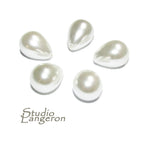 Natural Sea shell pearl Teardrop half drilled Beads size 12x10 mm, Natural shell pearl Matching Half Drilled Beads, Jewelry making - 1 piece