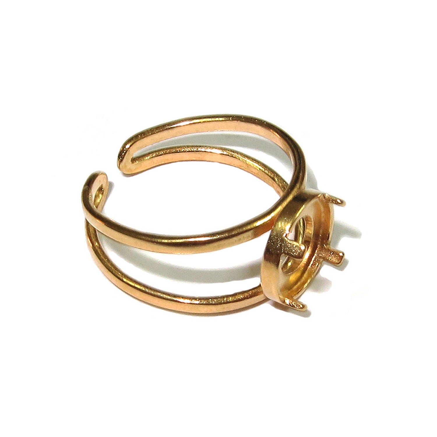 14K Yellow gold filled open blank ring with bezel cup 8 mm, base ring, Gold filled, bezel cup, ring gold filled, setting, ring - 1 piece