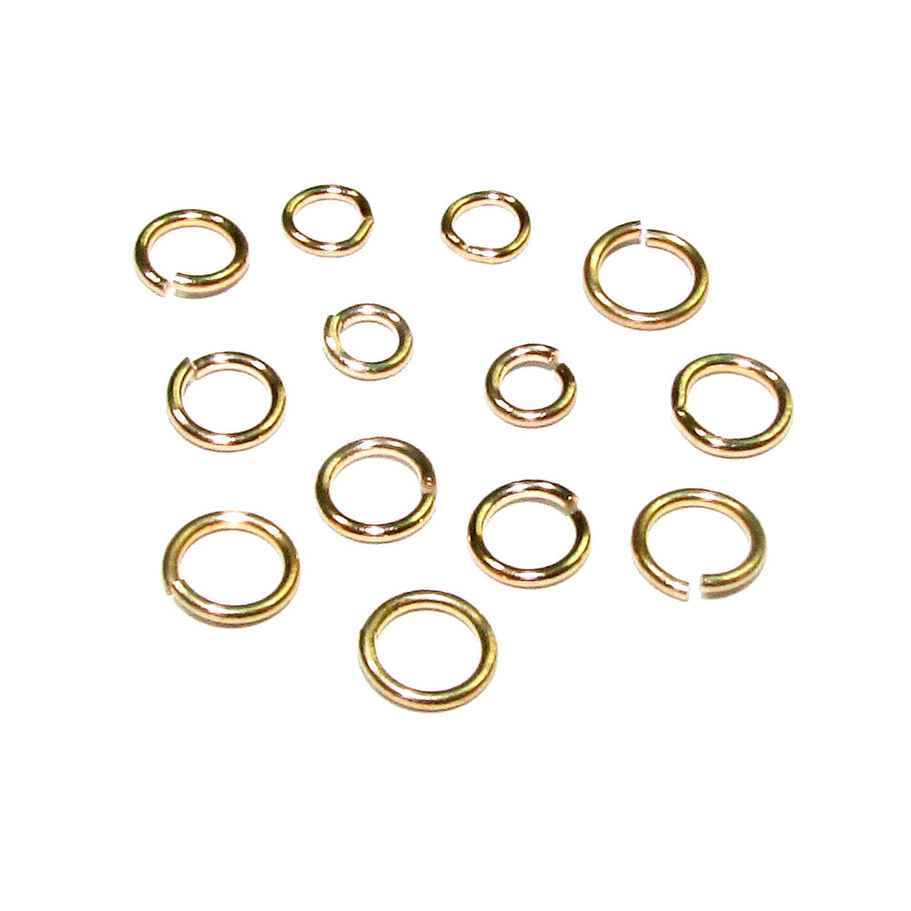14K Solid gold Open jump ring size 0.5x2.5, 0.6x2, 0.6x3, 0.6x4, 0.6x4.5, 0.8x2.5mm, Jump ring, Open ring, Jewelry making - 1 piece