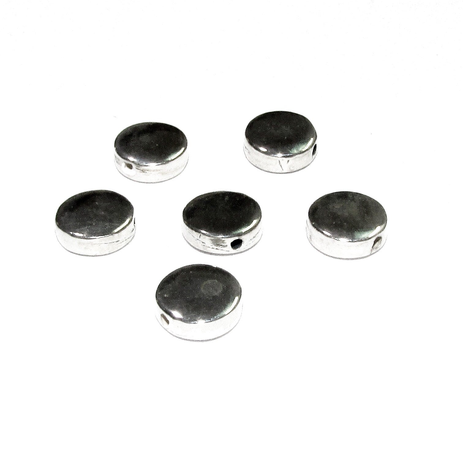 925 Sterling silver Round flat beads size 7.0x2.7 mm, Flat beads, Beads for bracelets, 925 Silver beads, Jewelry making, Beads - 1 piece