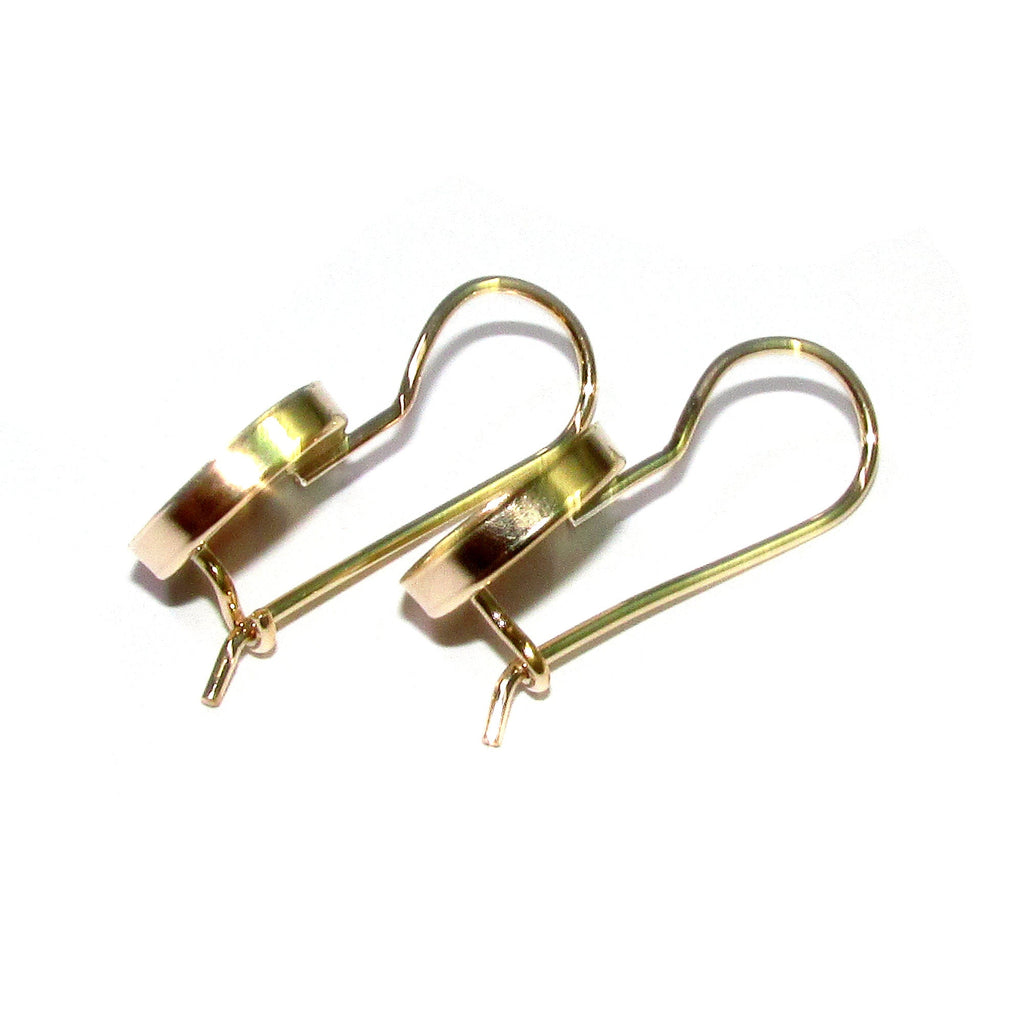 14K Yellow gold filled blank earrings with bezel cup 12mm, Jewelry making, Setting, bezel cup, base earrings, gold filled - 1 pair (2 piece)