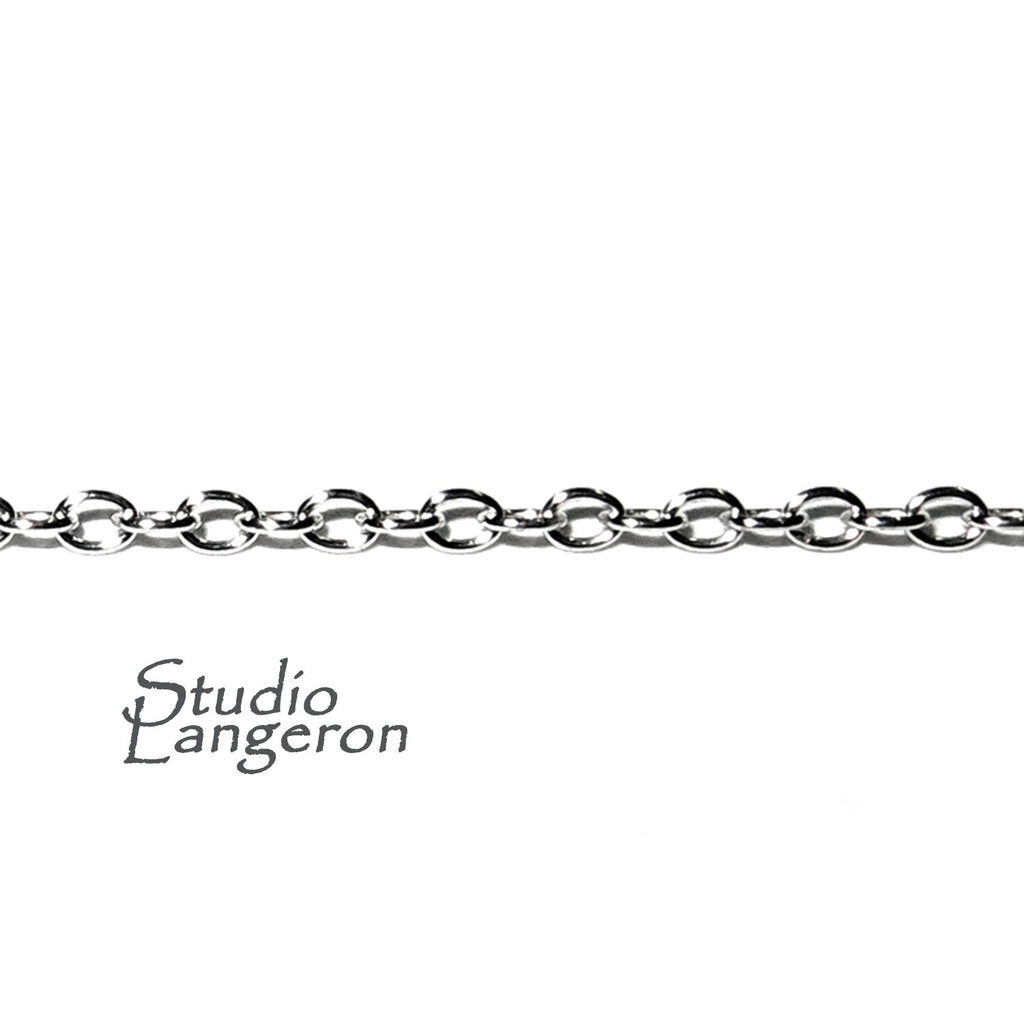1.2 mm 925 Sterling Silver oval cable chain, silver chain, Jewelry making, silver oval chain, sterling silver shiny chain - 1 Ft (30 cm)