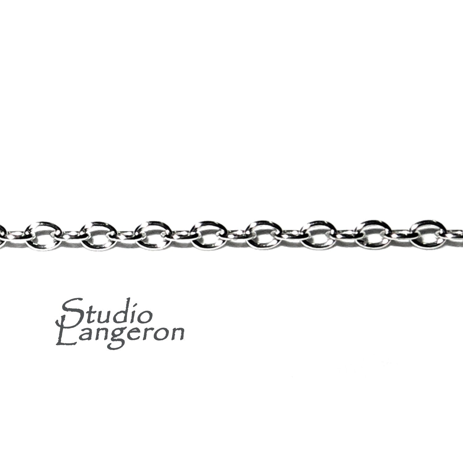 1.2 mm 925 Sterling Silver oval cable chain, silver chain, Jewelry making, silver oval chain, sterling silver shiny chain - 1 Ft (30 cm)