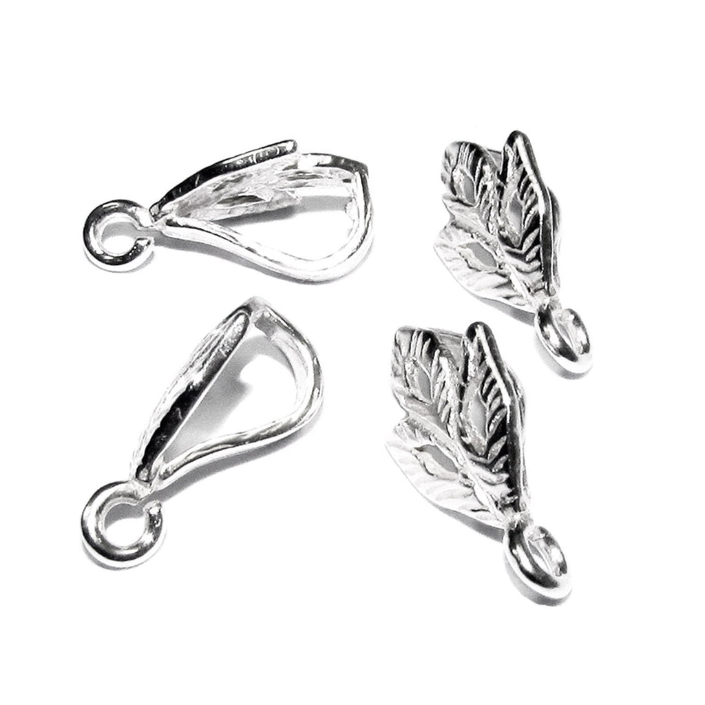 925 Sterling silver decorative Pendant Bails with loop, Silver Bail, Jewelry making, Bail finding, bail for pendant - 1 piece