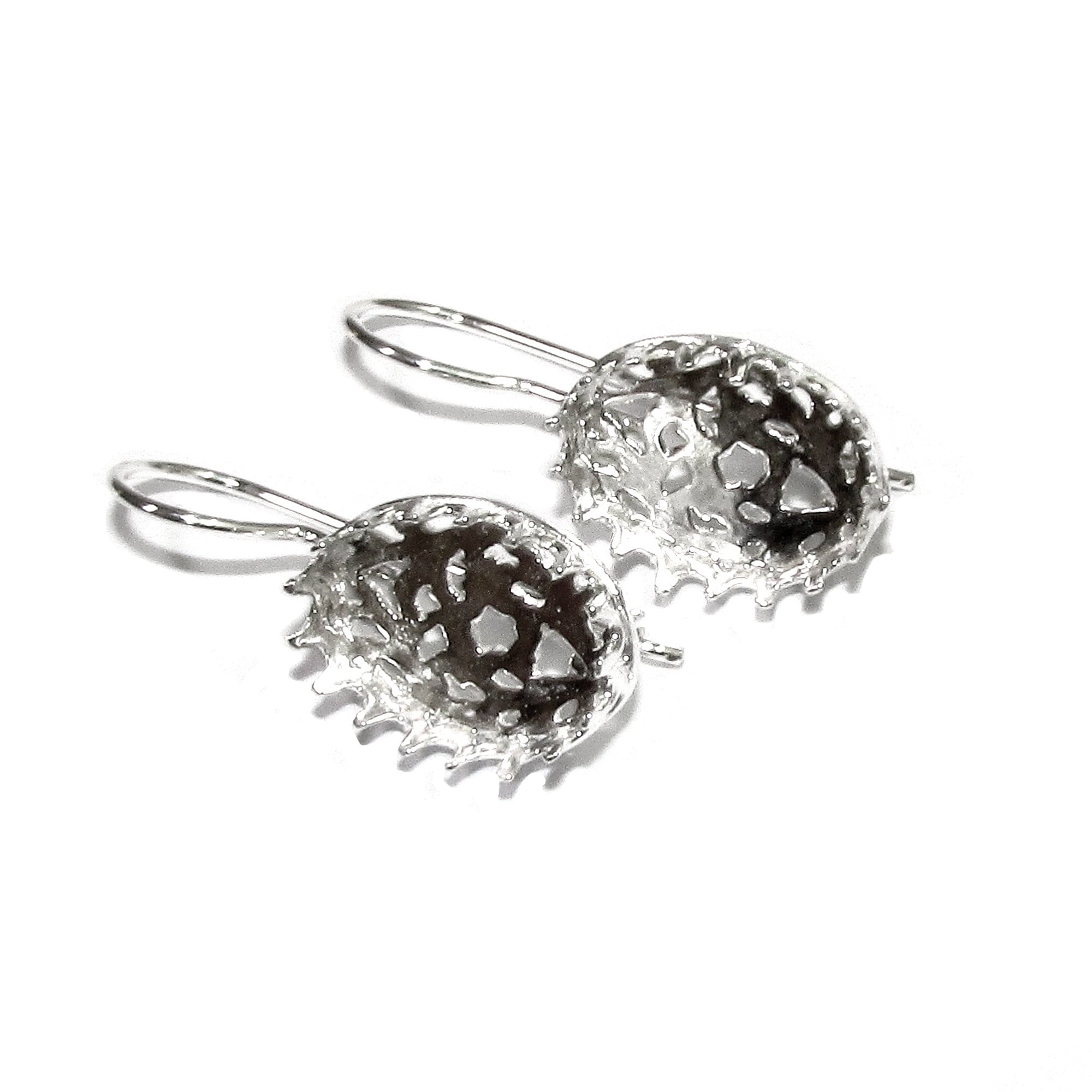 10x14 mm size 925 sterling silver blank earrings with bezel cup, Jewelry making, Setting, bezel cup, Base earrings - 1 pair (2 pieces)