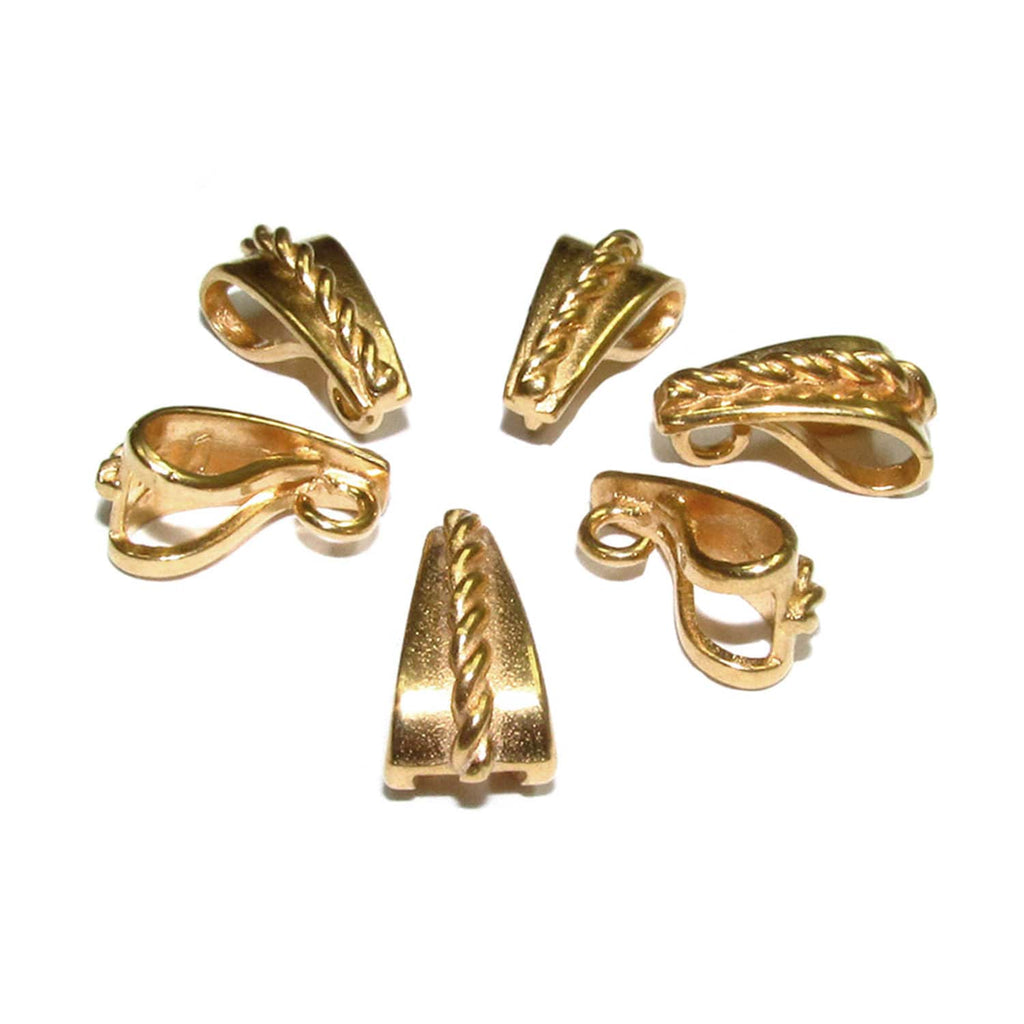 14K Yellow gold filled Swirl Design Pendant Bail, Bail with hook, Jewelry making, Bail, Bail gold filled, Bail finding - 1 piece