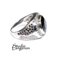 Black onyx Handmade man ring 925 sterling silver size 9, Handmade ring, single copy, 925 sterling silver, Black onyx, silver ring - 1 piece