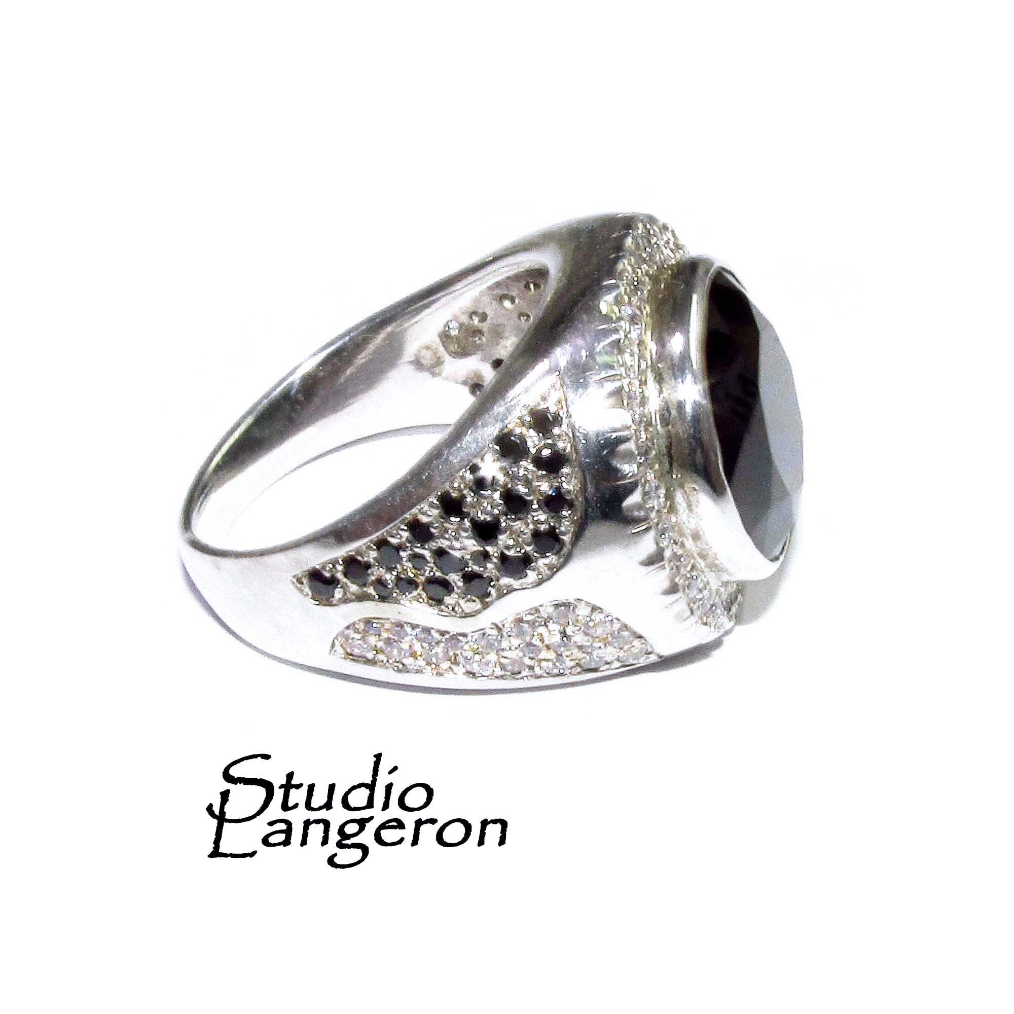 Black onyx Handmade man ring 925 sterling silver size 9, Handmade ring, single copy, 925 sterling silver, Black onyx, silver ring - 1 piece