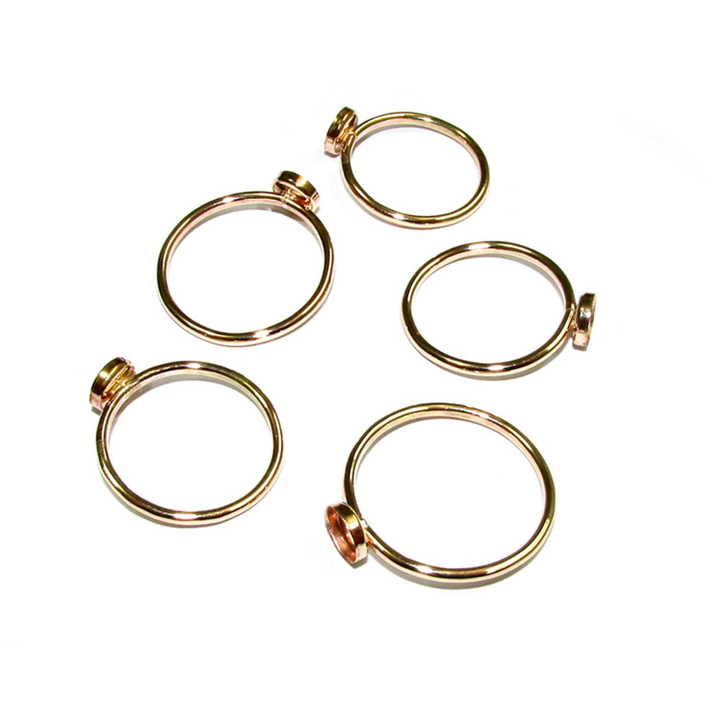 14K Yellow gold filled blank ring with bezel cup 5 mm size 4 - 11, Jewelry making, Gold filled ring, bezel cup, Setting - 1 piece