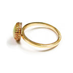 14K Yellow gold filled handmade ring size 6 with welo opal 8 mm, gold filled ring, single copy, handmade ring, welo opal  - 1 piece