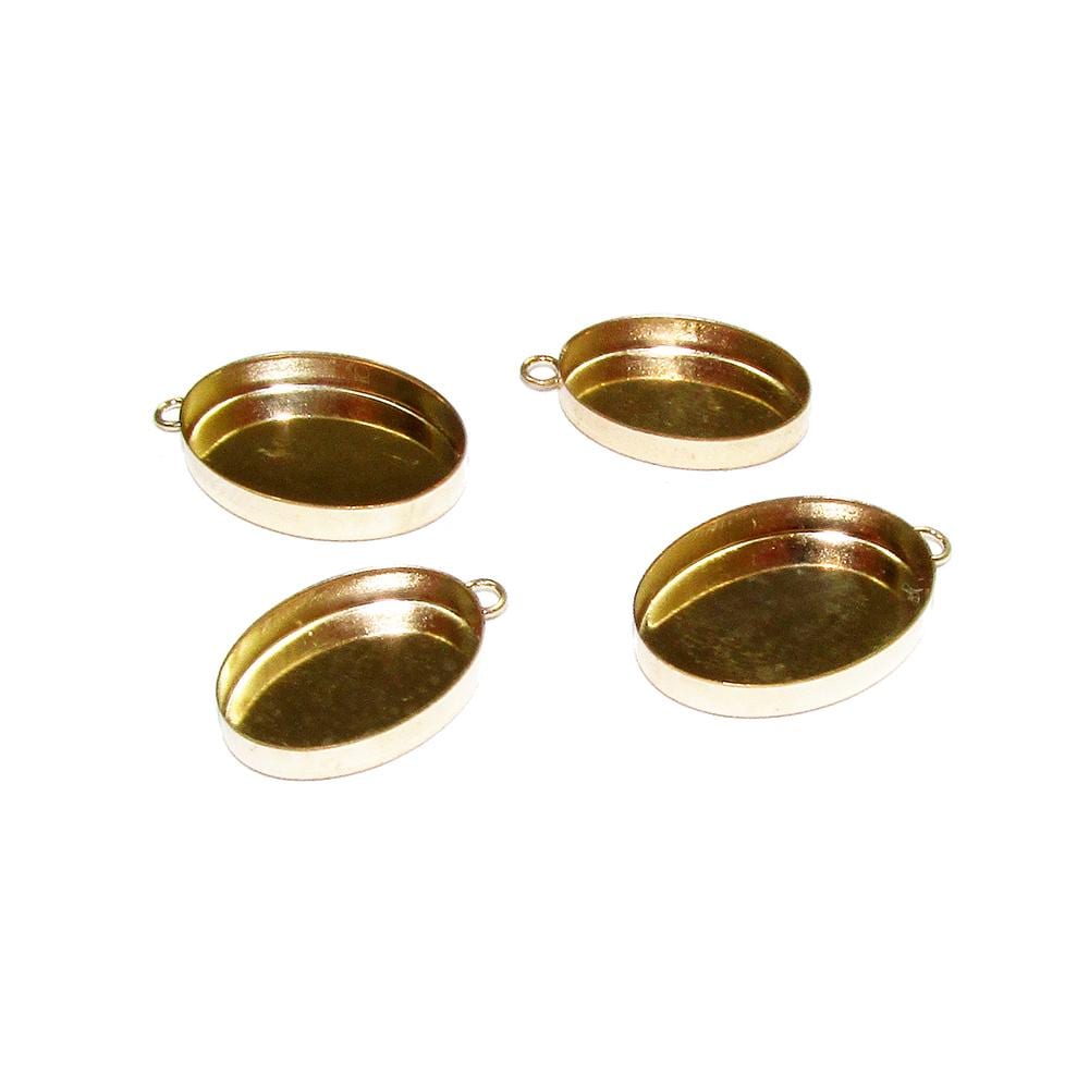 14K Yellow gold filled Oval Bezel Cup size 4x6 - 18x25 mm, Oval Bezel cup, Jewelry making, Setting, Gold Filled bezel cup - 1 piece
