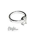 925 sterling silver blank ring with prong setting 6x8 mm size 5, 6, 7, 8, 9, silver ring, Jewelry making, base ring, Setting - 1 piece