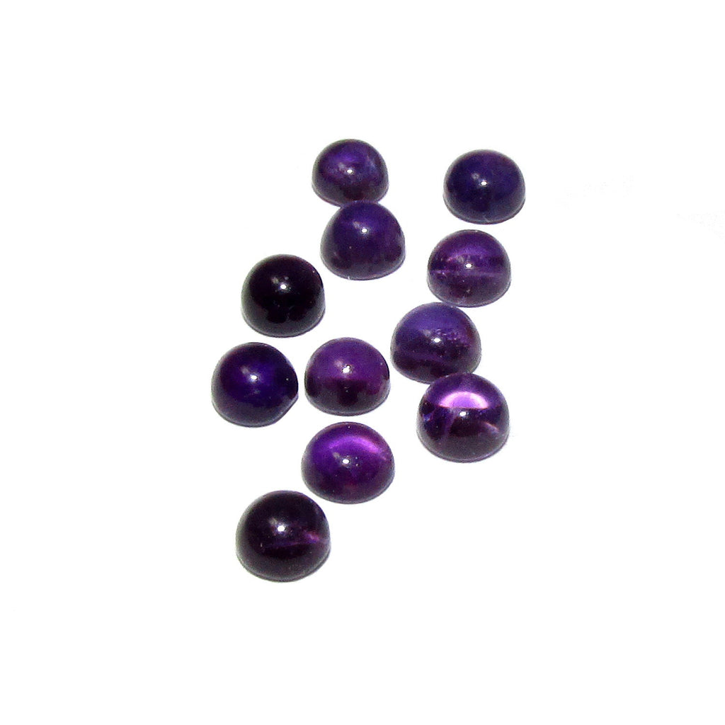 4 mm Natural Amethyst Round Cabochon, Amethyst Gemstone, Natural gemstone, Round cabochon, Jewelry making, Natural Amethyst - 1 piece