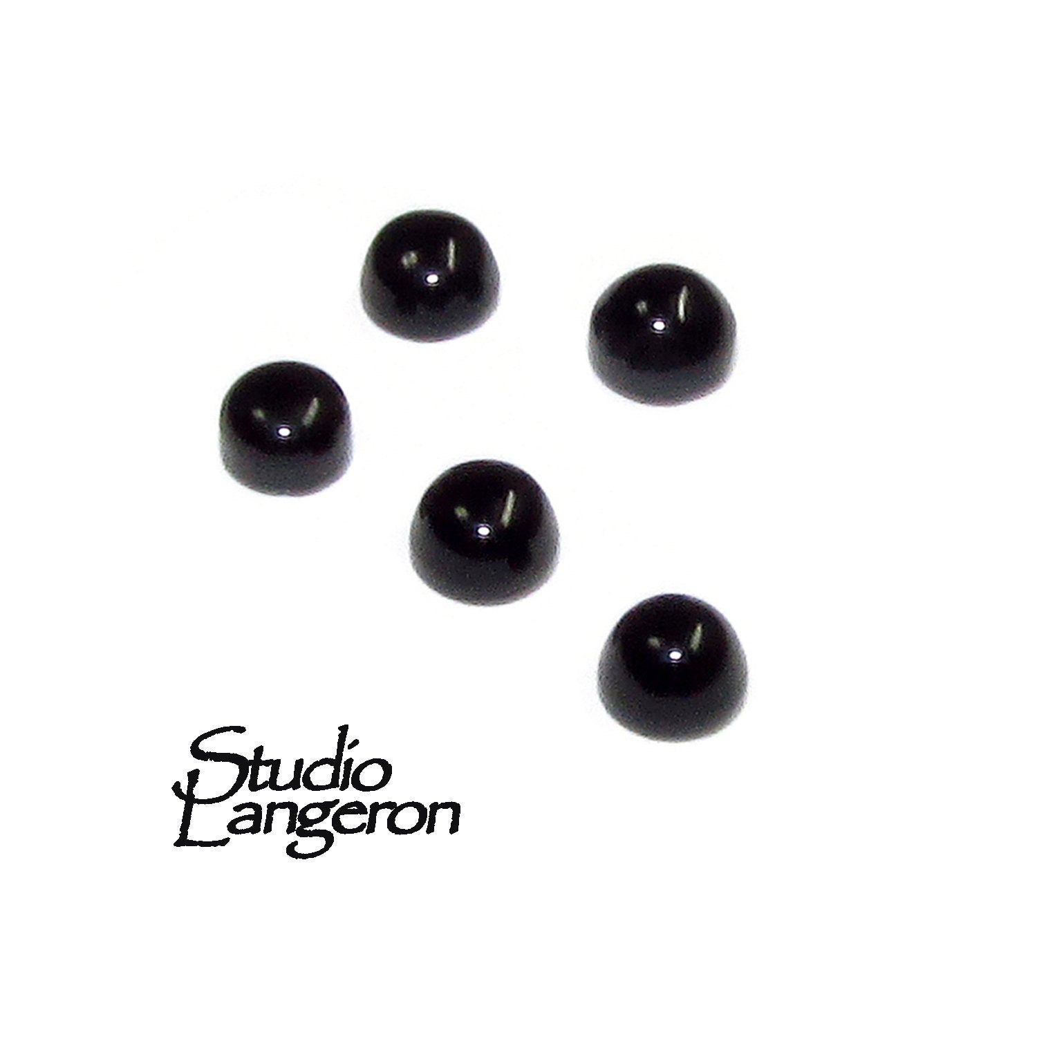 3 mm Black onyx Cabochon Natural Gemstone Calibrated Size, Black onyx Gemstone, Natural gemstone, Round cabochon, Jewelry making - 1 piece