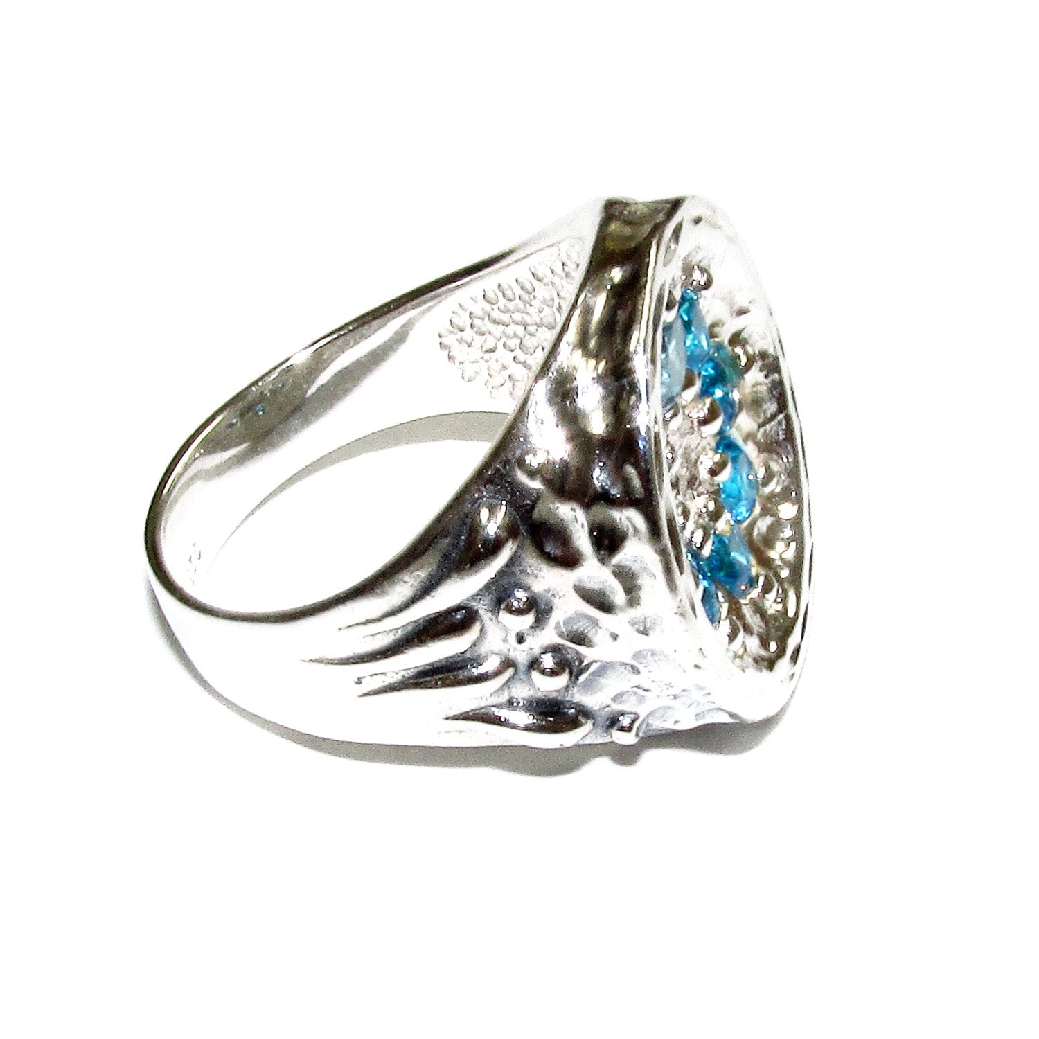 Aquamarine ring 925 sterling silver with stamp size 6 1/2, Handmade ring, single copy, Sterling silver, Aquamarine, Statement ring