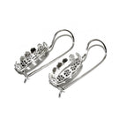 13x18 mm size 925 sterling silver blank earrings with bezel cup, Jewelry making, Setting, bezel cup, Base earrings - 1 pair (2 pieces)