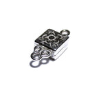 925 Sterling Silver Magnetic Square Button Clasps, Magnetic clasps, Clasps, Silver clasp, Jewelry making, 925 silver clasp - 1 piece