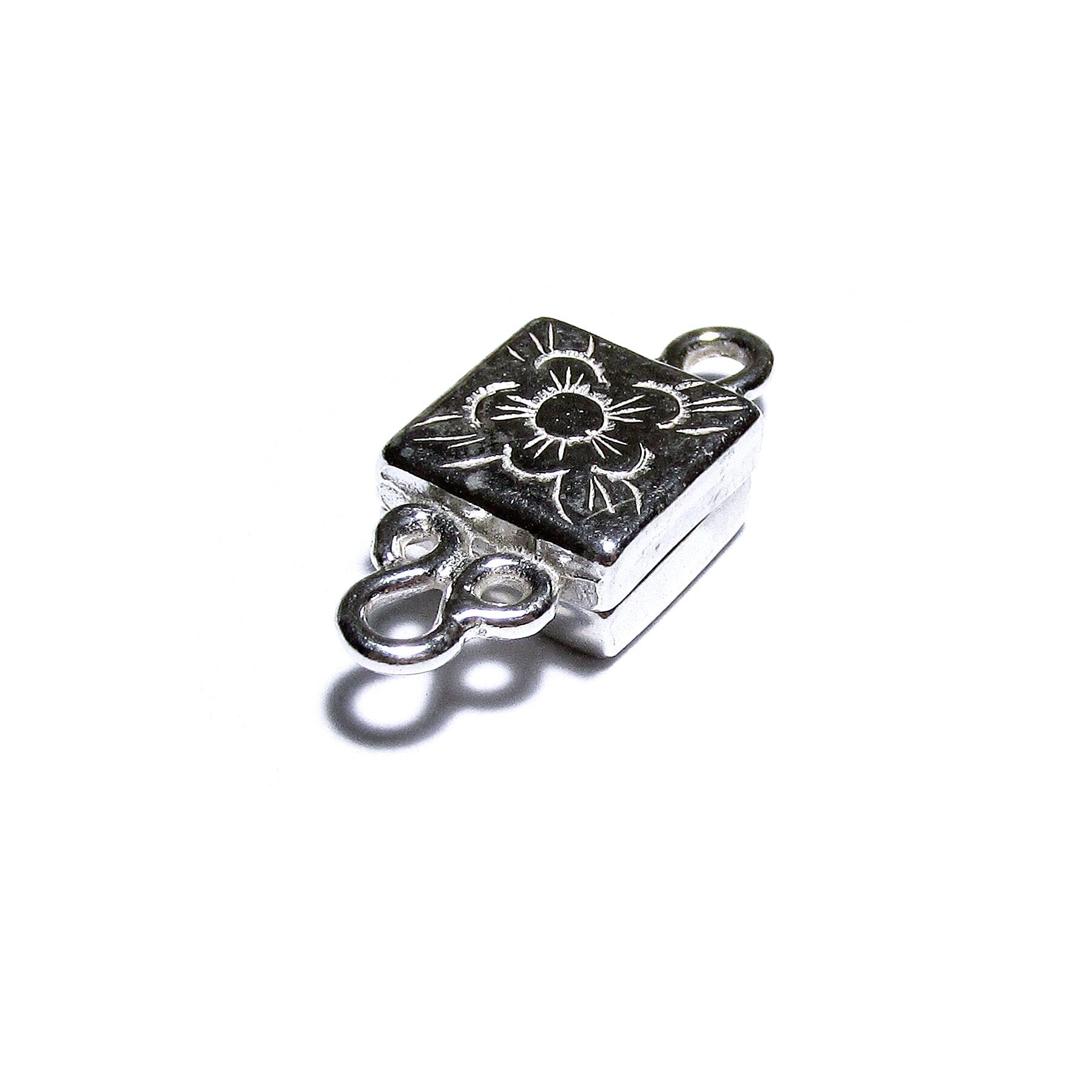 925 Sterling Silver Magnetic Square Button Clasps, Magnetic clasps, Clasps, Silver clasp, Jewelry making, 925 silver clasp - 1 piece
