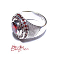 Statement garnet ring 925 sterling silver size 6, Handmade ring, single copy, 925 Silver ring, garnet , silver ring, gemstone, garnet ring