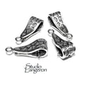 925 Sterling silver Large Pendant Bails with button, sterling silver Bail, Jewelry making, Bail finding, bail for pendant - 1 piece