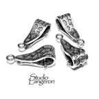 925 Sterling silver Large Pendant Bails with button, sterling silver Bail, Jewelry making, Bail finding, bail for pendant - 1 piece