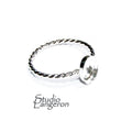 925 sterling silver twisted blank ring with oval bezel cup 7x9mm size 4 - 11, bezel cup, base ring, Jewelry making, Setting - 1 piece
