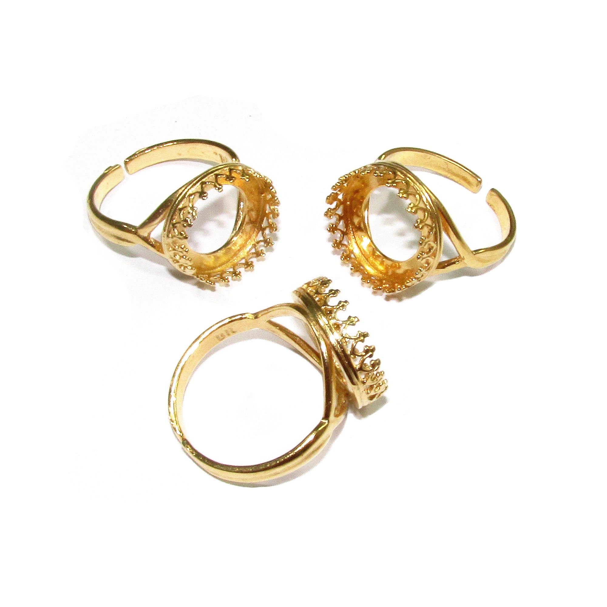 14K Yellow gold filled open blank ring with bezel cup 14 mm, base ring, Setting, bezel cup, jewelry making, ring gold filled - 1 piece
